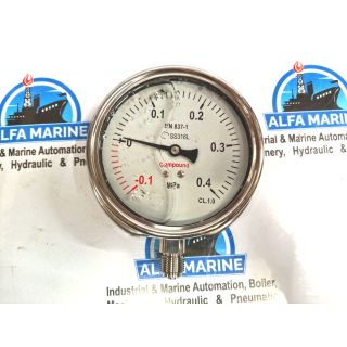 EN837-1 / SS316L Compound Pressure Gauge -0.1 ~ 0.4 MPa